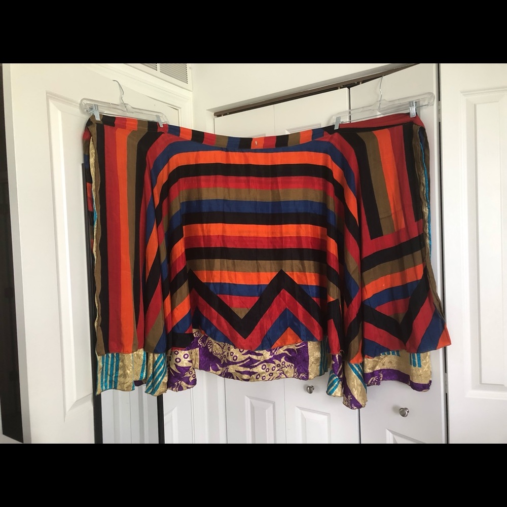 Unbranded ankle length sari wrap skirt